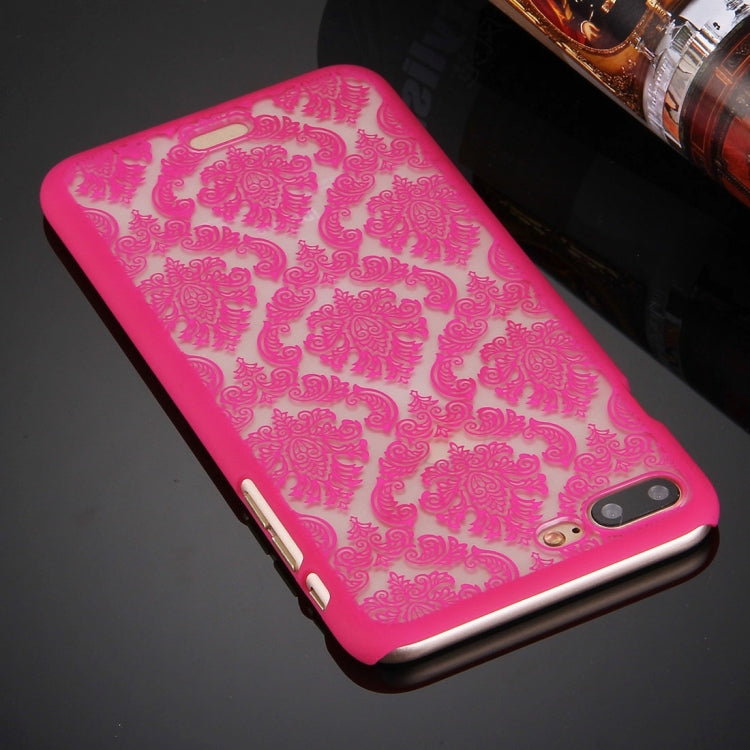 For iPhone 8 Plus & 7 Plus   Embossed Flowers Pattern Plastic Protective Case