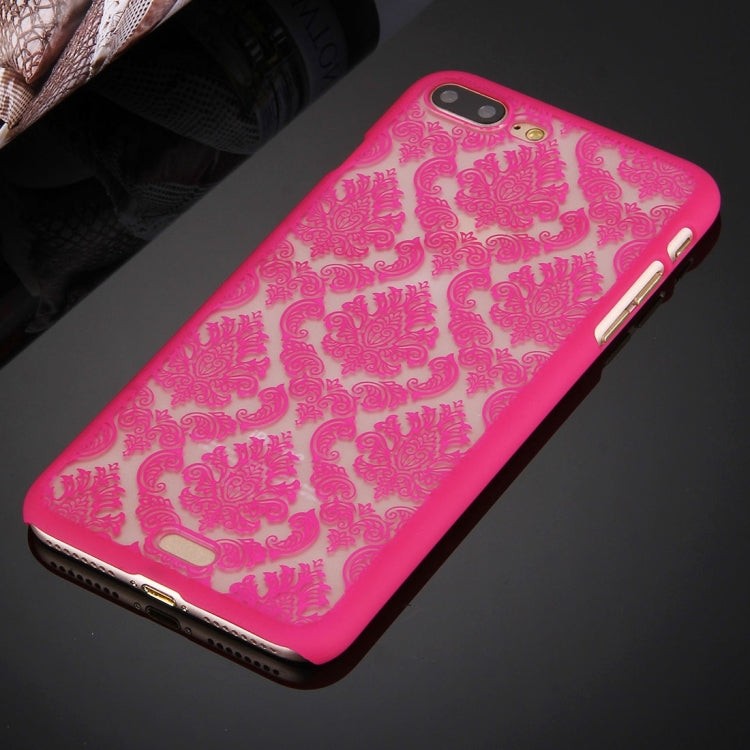 For iPhone 8 Plus & 7 Plus   Embossed Flowers Pattern Plastic Protective Case