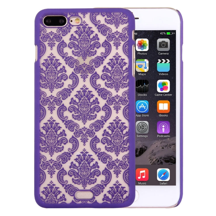 For iPhone 8 Plus & 7 Plus   Embossed Flowers Pattern Plastic Protective Case