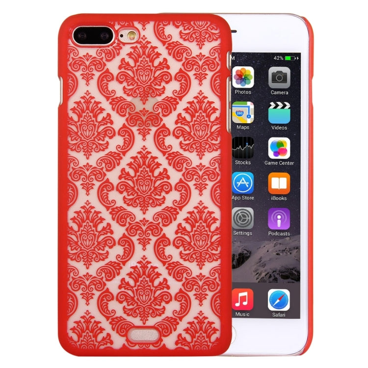 For iPhone 8 Plus & 7 Plus   Embossed Flowers Pattern Plastic Protective Case