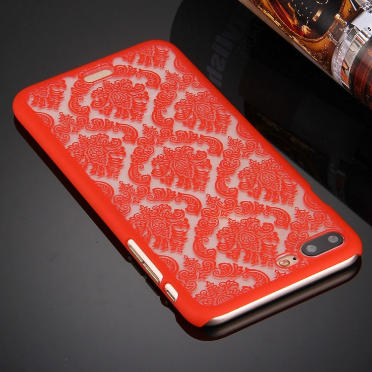 For iPhone 8 Plus & 7 Plus   Embossed Flowers Pattern Plastic Protective Case