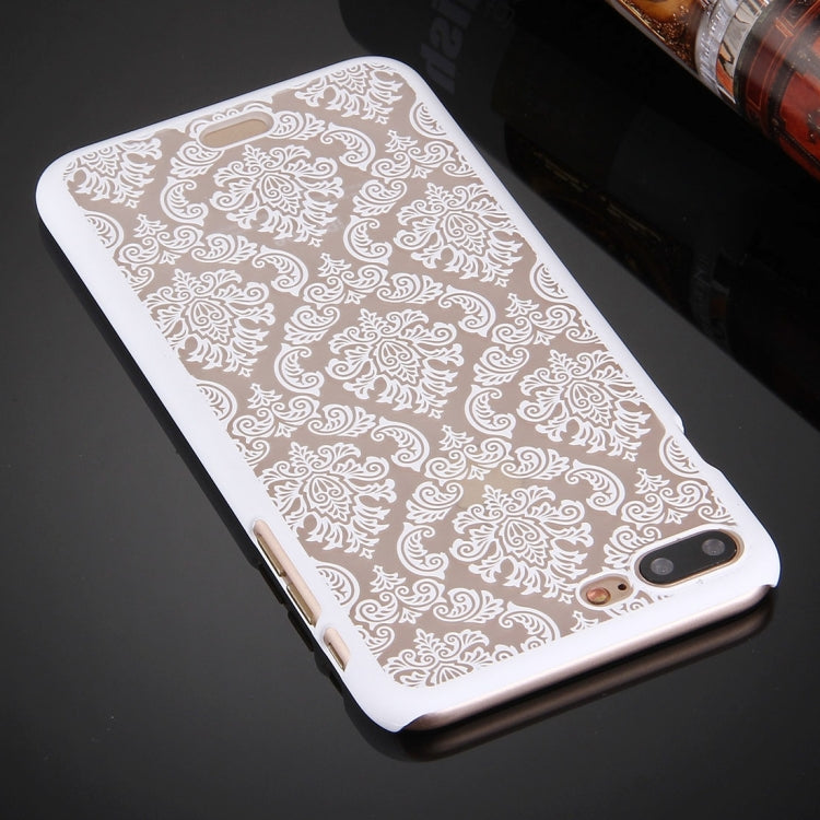 For iPhone 8 Plus & 7 Plus   Embossed Flowers Pattern Plastic Protective Case
