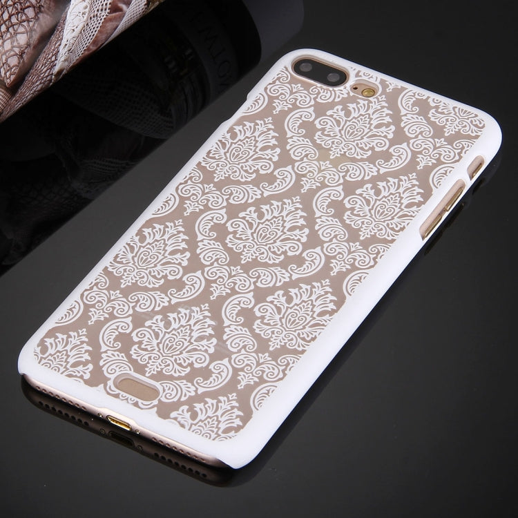 For iPhone 8 Plus & 7 Plus   Embossed Flowers Pattern Plastic Protective Case