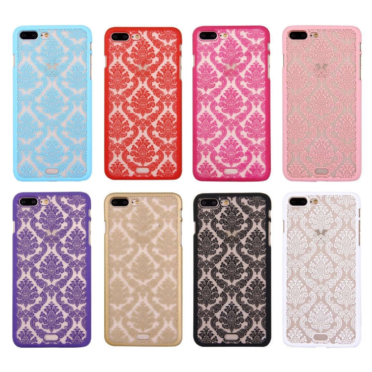 For iPhone 8 Plus & 7 Plus   Embossed Flowers Pattern Plastic Protective Case