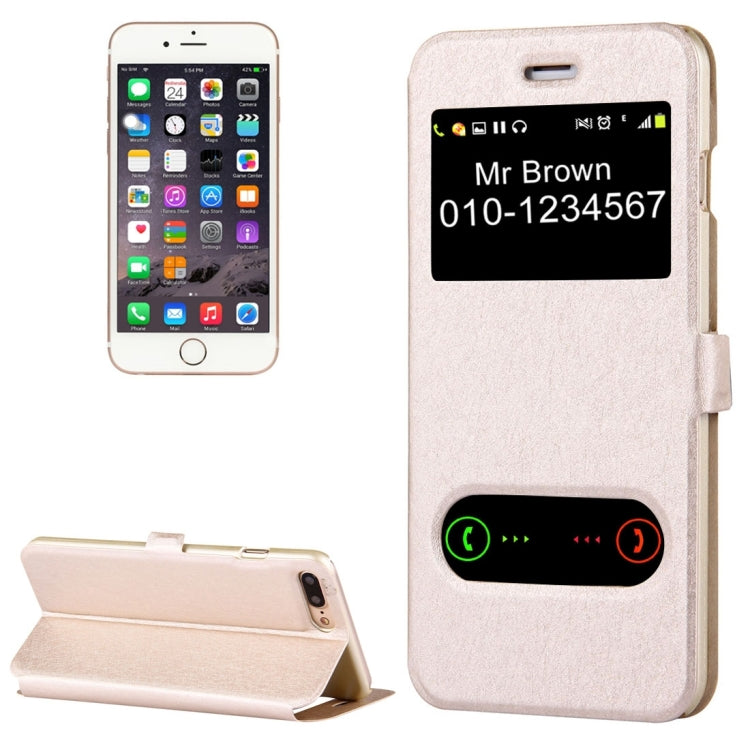 For iPhone 8 Plus & 7 Plus   Solid Color Horizontal Flip Leather Case with Call Display ID & Holder & Magnetic Buckle