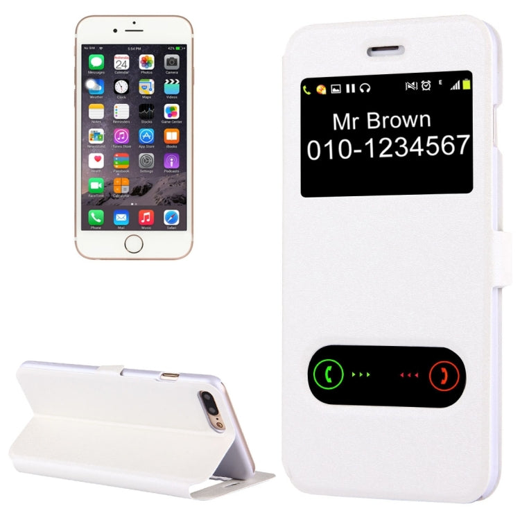 For iPhone 8 Plus & 7 Plus   Solid Color Horizontal Flip Leather Case with Call Display ID & Holder & Magnetic Buckle