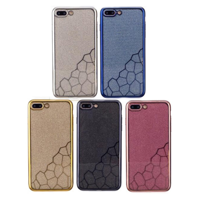 For iPhone 8 Plus & 7 Plus   Electroplating Small Cubes TPU Protective Back Cover Case