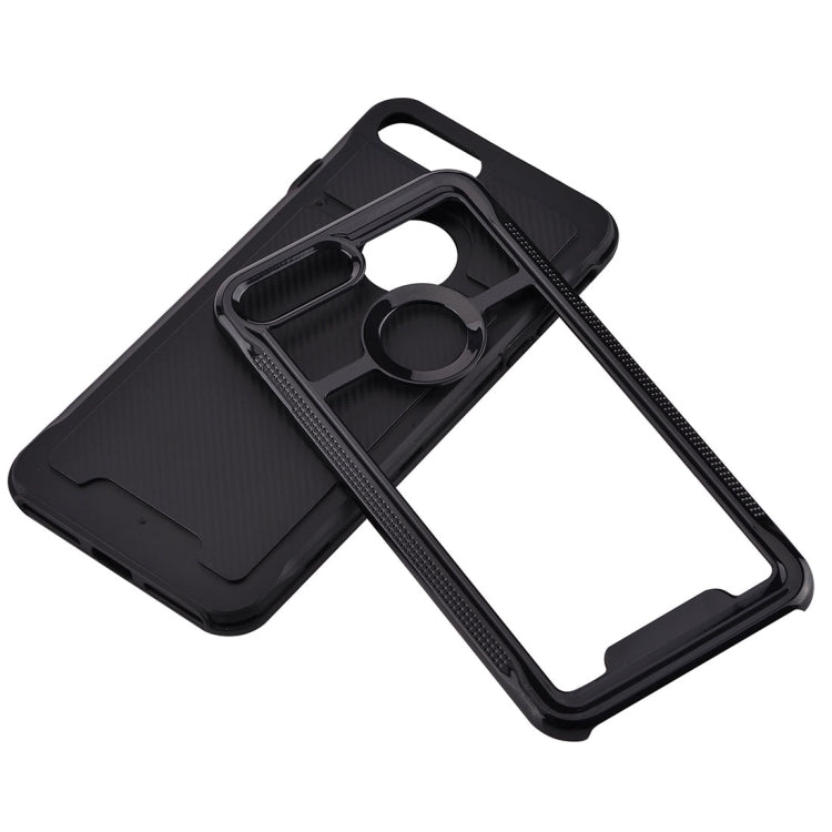 For iPhone 8 Plus & 7 Plus   Carbon Fiber Texture TPU + PC Combination Back Case