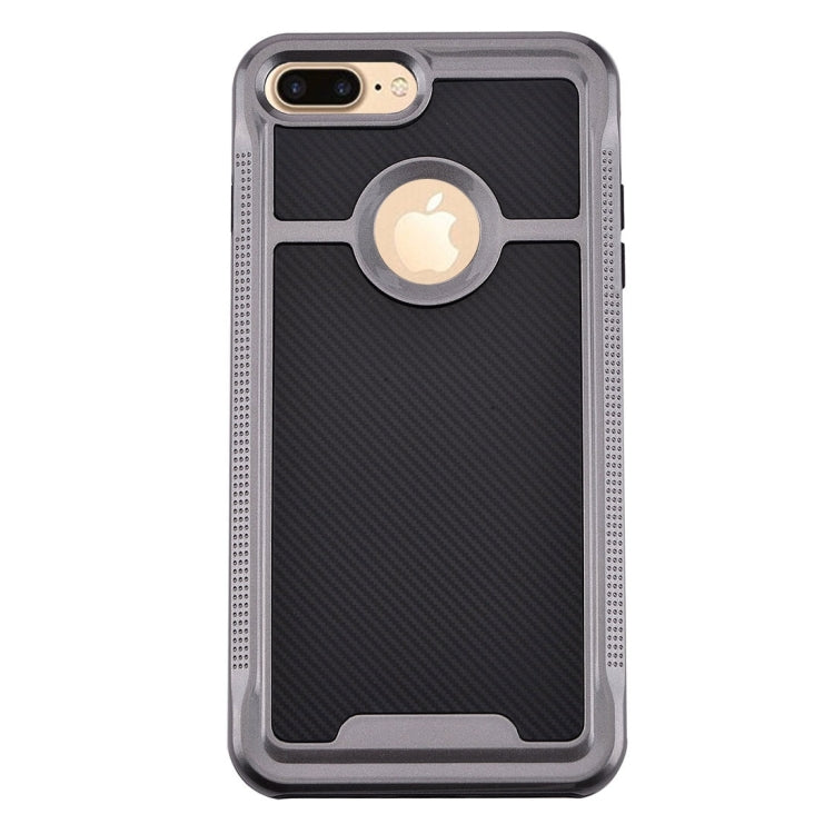 For iPhone 8 Plus & 7 Plus   Carbon Fiber Texture TPU + PC Combination Back Case