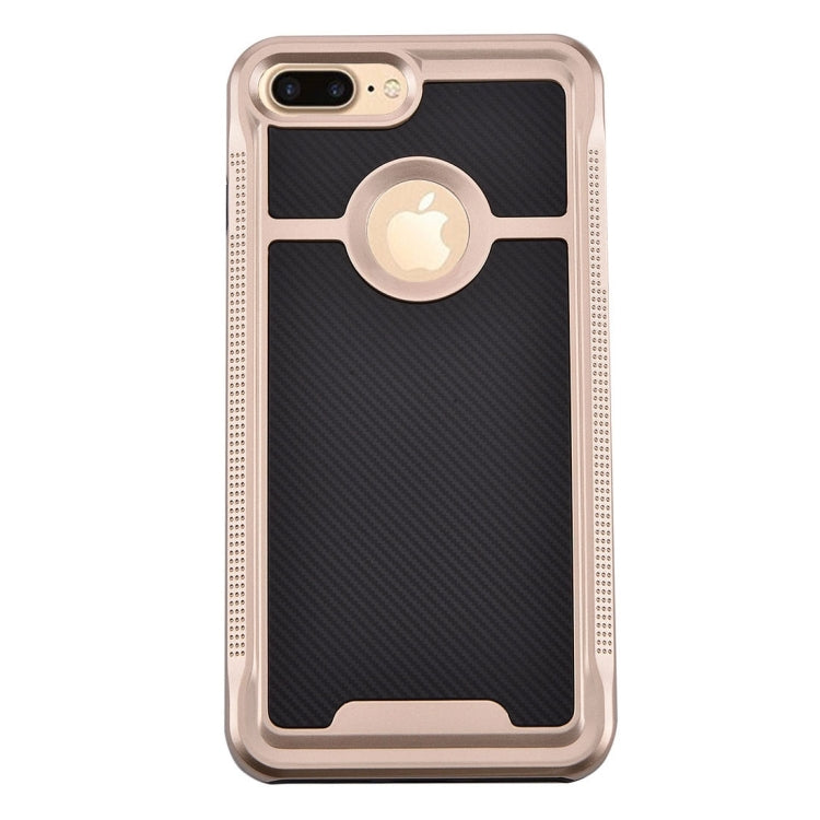For iPhone 8 Plus & 7 Plus   Carbon Fiber Texture TPU + PC Combination Back Case