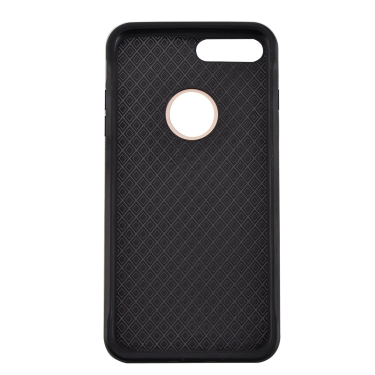 For iPhone 8 Plus & 7 Plus   Carbon Fiber Texture TPU + PC Combination Back Case