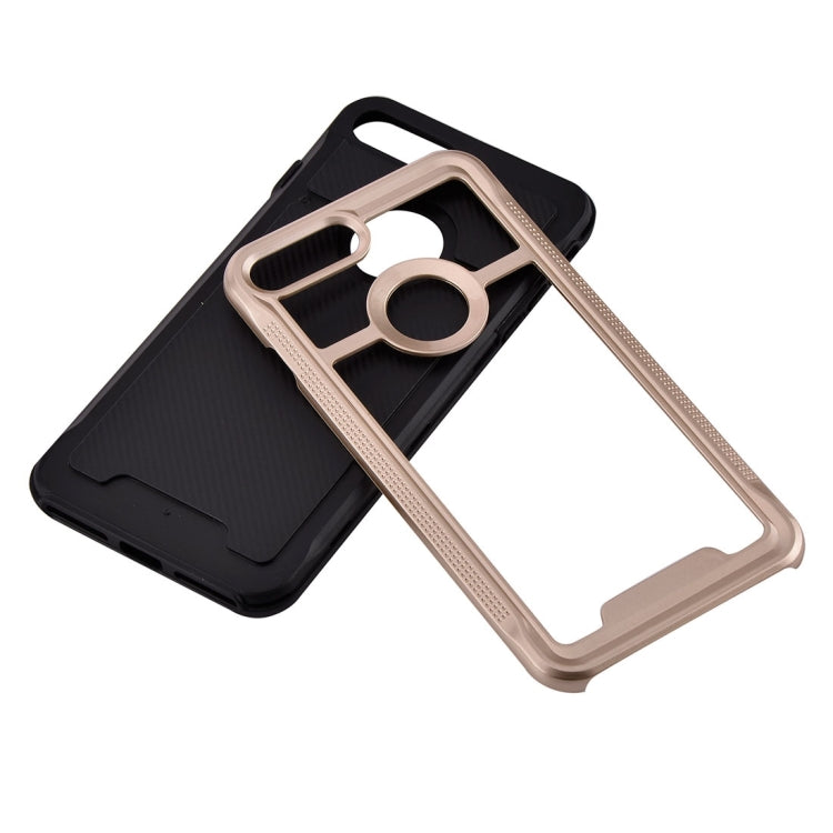 For iPhone 8 Plus & 7 Plus   Carbon Fiber Texture TPU + PC Combination Back Case