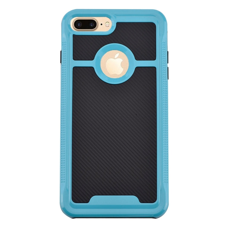 For iPhone 8 Plus & 7 Plus   Carbon Fiber Texture TPU + PC Combination Back Case