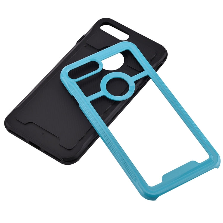 For iPhone 8 Plus & 7 Plus   Carbon Fiber Texture TPU + PC Combination Back Case