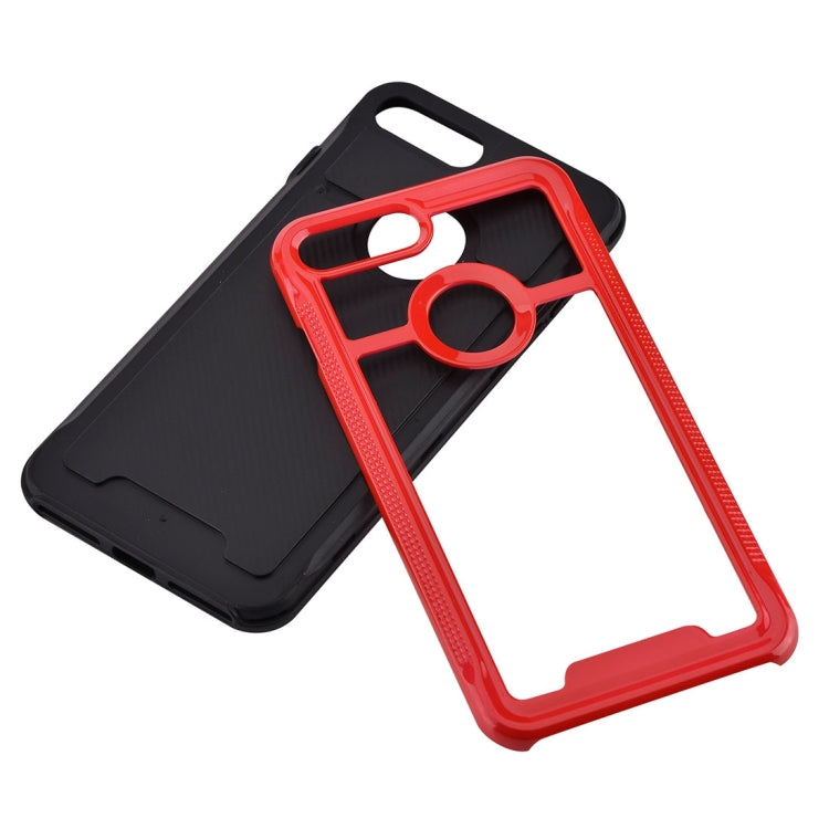 For iPhone 8 Plus & 7 Plus   Carbon Fiber Texture TPU + PC Combination Back Case