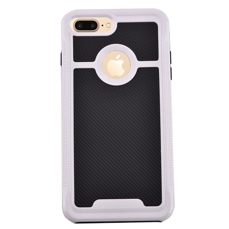 For iPhone 8 Plus & 7 Plus   Carbon Fiber Texture TPU + PC Combination Back Case