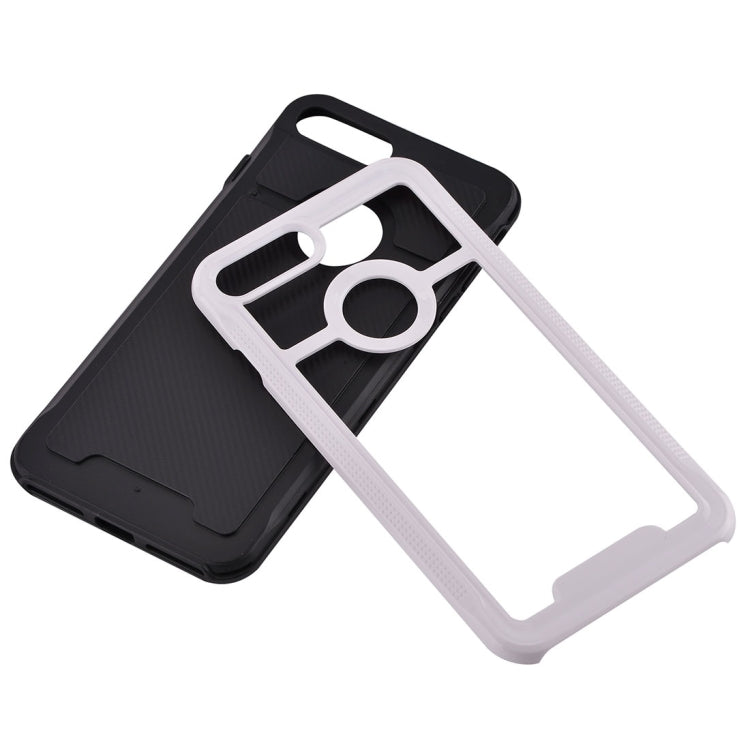 For iPhone 8 Plus & 7 Plus   Carbon Fiber Texture TPU + PC Combination Back Case