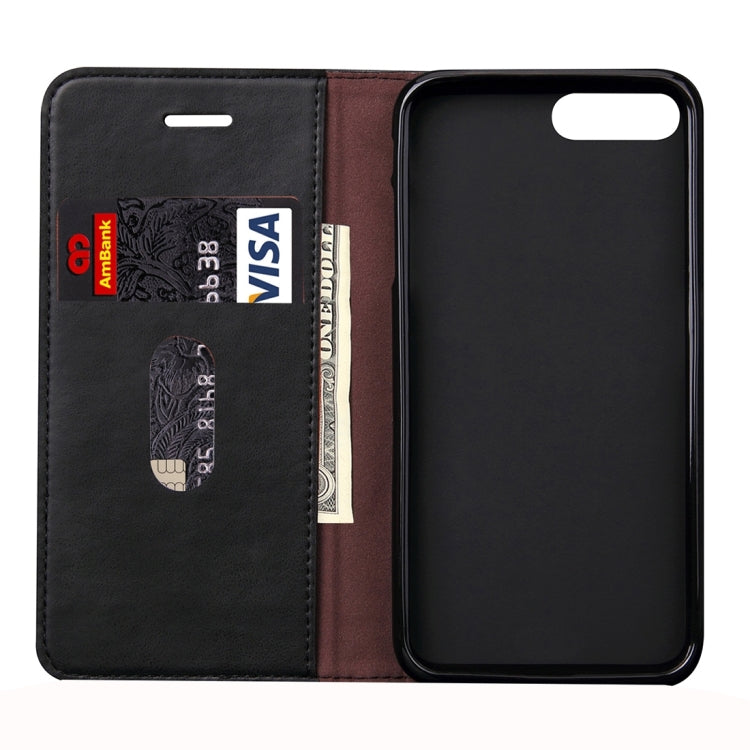 For iPhone 8 Plus & 7 Plus   Retro Crazy Horse Texture Magnetic Adsorption Horizontal Flip Leather Case with Card Slot & Holder & Wallet