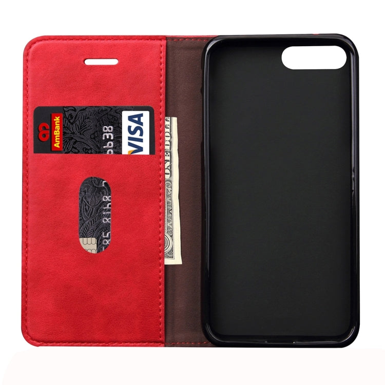 For iPhone 8 Plus & 7 Plus   Retro Crazy Horse Texture Magnetic Adsorption Horizontal Flip Leather Case with Card Slot & Holder & Wallet