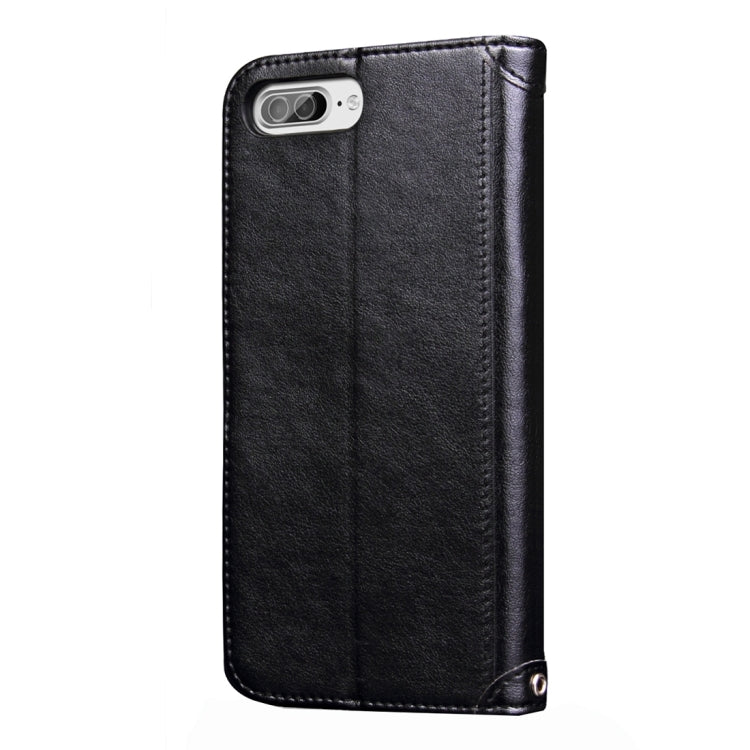 For iPhone 8 Plus & 7 Plus   Knead Skin Texture Splice Horizontal Flip Leather Case with Photo Frame & Card Slot & Holder & Wallet & Lanyard