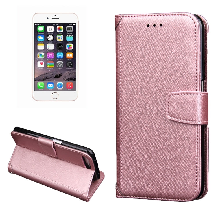 For iPhone 8 Plus & 7 Plus   Knead Skin Texture Splice Horizontal Flip Leather Case with Photo Frame & Card Slot & Holder & Wallet & Lanyard