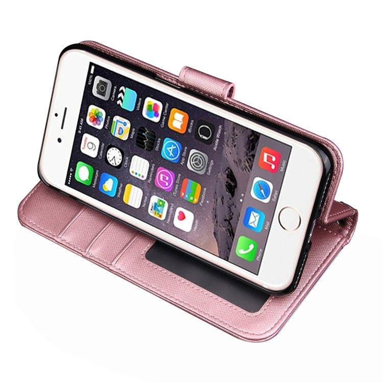 For iPhone 8 Plus & 7 Plus   Knead Skin Texture Splice Horizontal Flip Leather Case with Photo Frame & Card Slot & Holder & Wallet & Lanyard