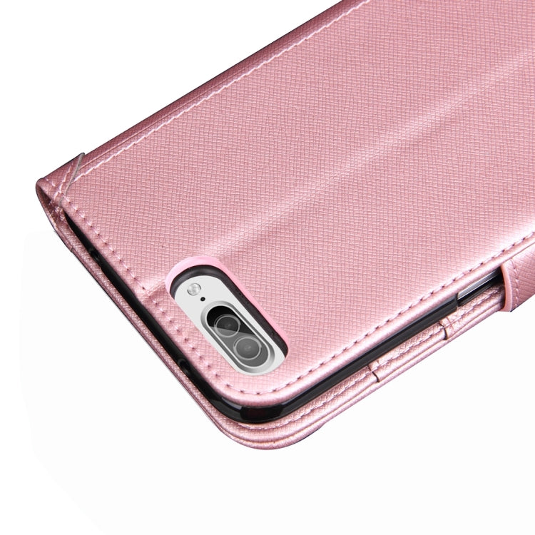 For iPhone 8 Plus & 7 Plus   Knead Skin Texture Splice Horizontal Flip Leather Case with Photo Frame & Card Slot & Holder & Wallet & Lanyard