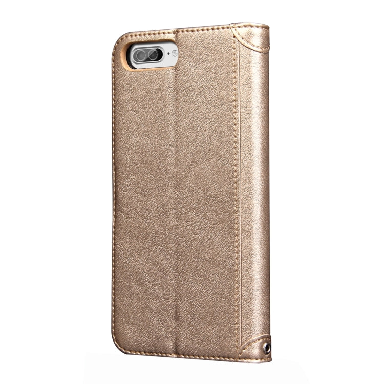 For iPhone 8 Plus & 7 Plus   Knead Skin Texture Splice Horizontal Flip Leather Case with Photo Frame & Card Slot & Holder & Wallet & Lanyard