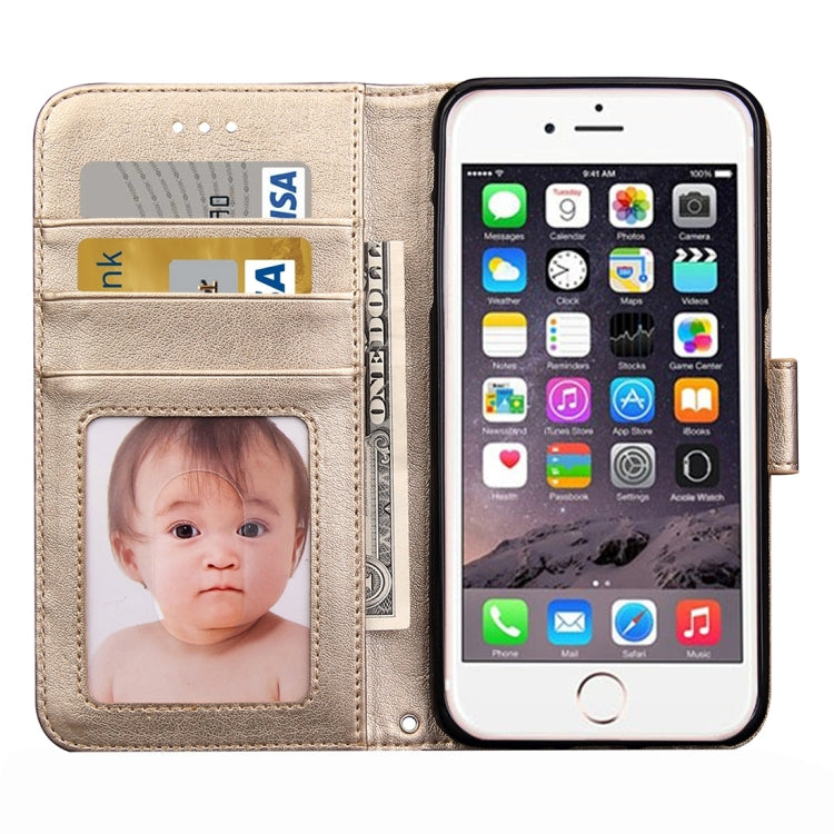 For iPhone 8 Plus & 7 Plus   Knead Skin Texture Splice Horizontal Flip Leather Case with Photo Frame & Card Slot & Holder & Wallet & Lanyard