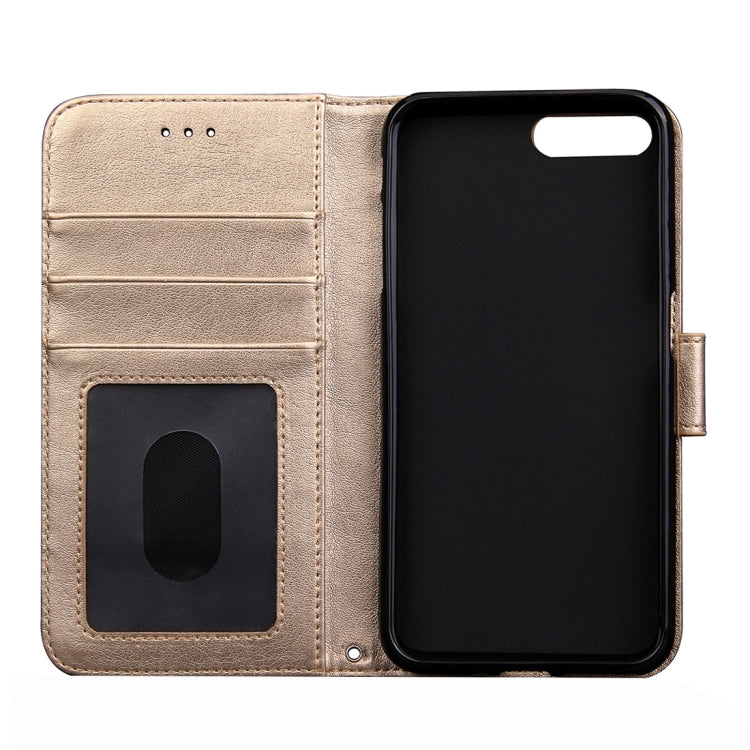 For iPhone 8 Plus & 7 Plus   Knead Skin Texture Splice Horizontal Flip Leather Case with Photo Frame & Card Slot & Holder & Wallet & Lanyard