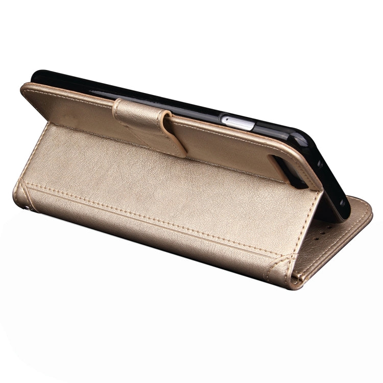 For iPhone 8 Plus & 7 Plus   Knead Skin Texture Splice Horizontal Flip Leather Case with Photo Frame & Card Slot & Holder & Wallet & Lanyard