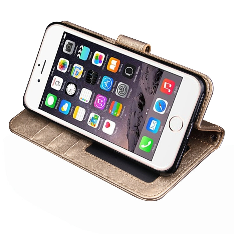 For iPhone 8 Plus & 7 Plus   Knead Skin Texture Splice Horizontal Flip Leather Case with Photo Frame & Card Slot & Holder & Wallet & Lanyard