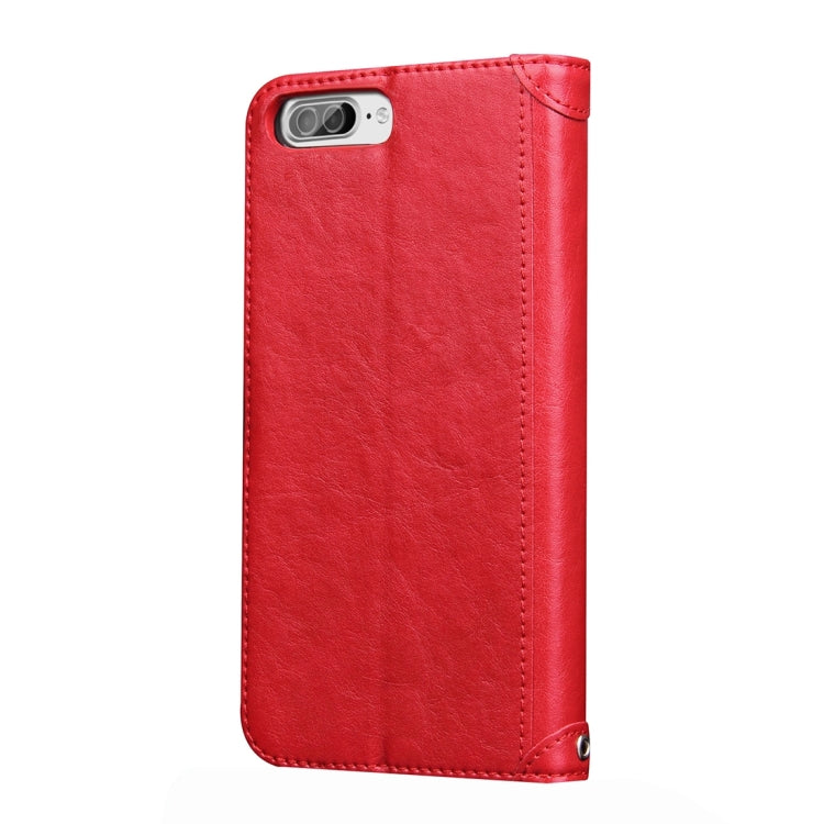 For iPhone 8 Plus & 7 Plus   Knead Skin Texture Splice Horizontal Flip Leather Case with Photo Frame & Card Slot & Holder & Wallet & Lanyard