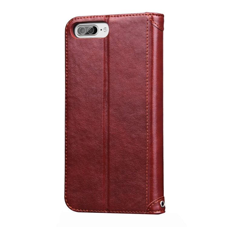 For iPhone 8 Plus & 7 Plus   Knead Skin Texture Splice Horizontal Flip Leather Case with Photo Frame & Card Slot & Holder & Wallet & Lanyard
