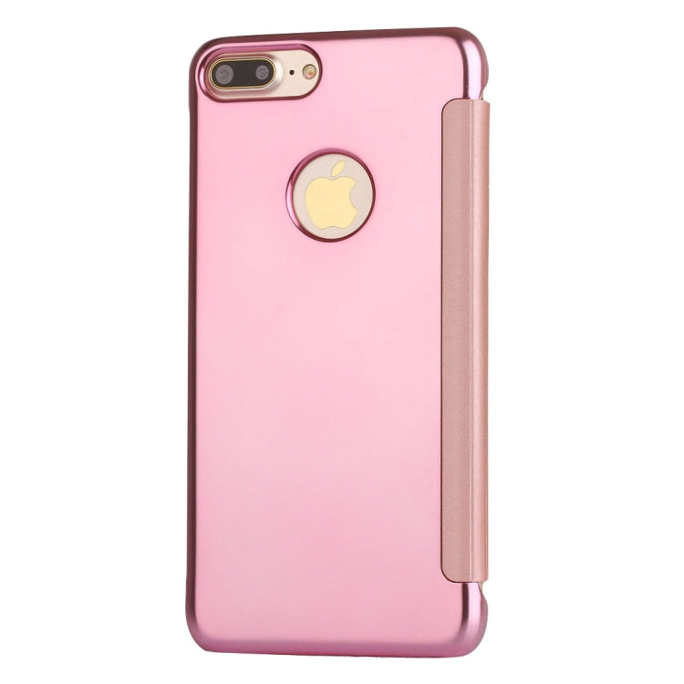 For iPhone 8 Plus & 7 Plus   Plating Mirror Horizontal Flip Leather Case
