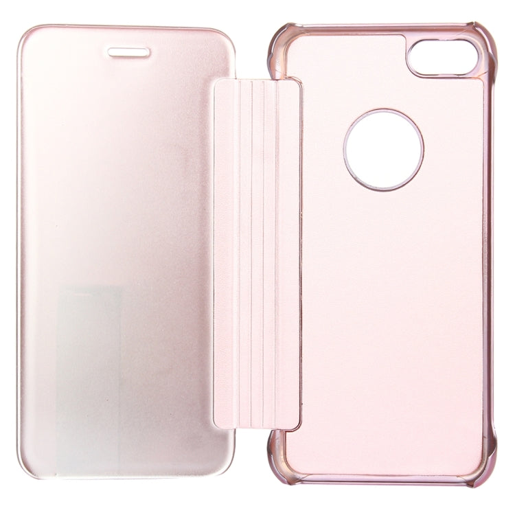 For iPhone 8 Plus & 7 Plus   Plating Mirror Horizontal Flip Leather Case