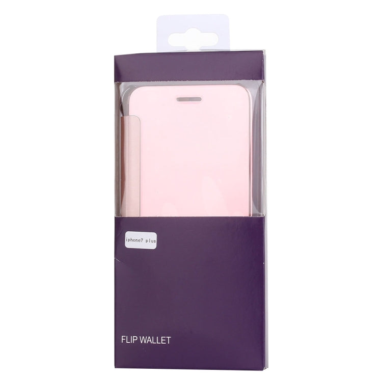 For iPhone 8 Plus & 7 Plus   Plating Mirror Horizontal Flip Leather Case