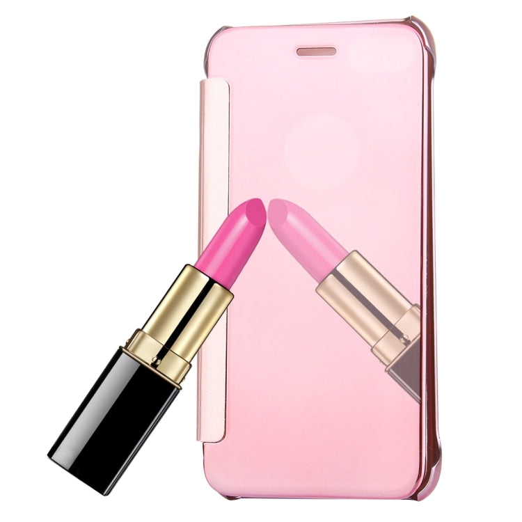 For iPhone 8 Plus & 7 Plus   Plating Mirror Horizontal Flip Leather Case