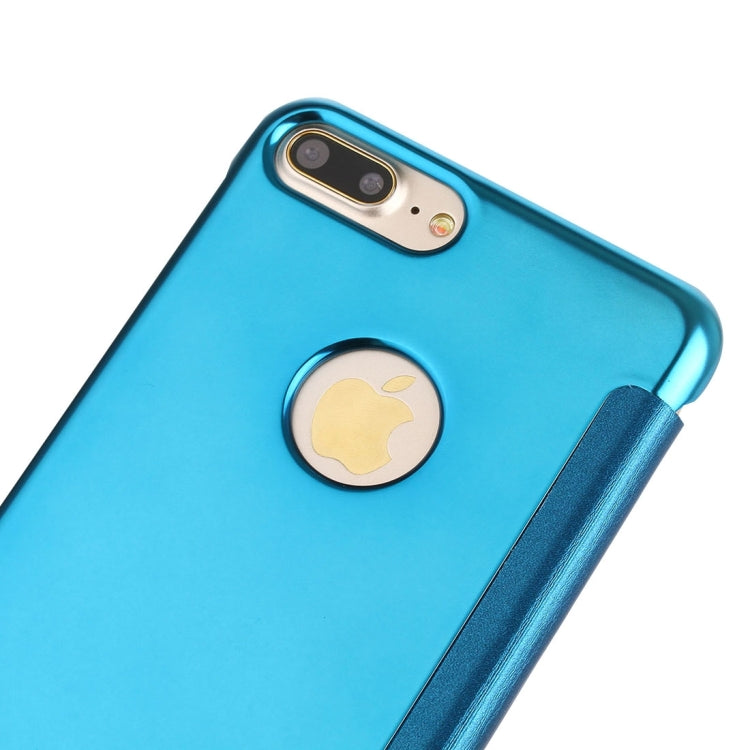 For iPhone 8 Plus & 7 Plus   Plating Mirror Horizontal Flip Leather Case