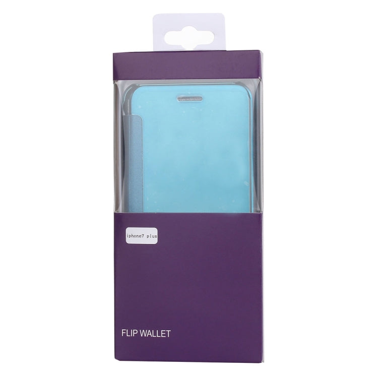 For iPhone 8 Plus & 7 Plus   Plating Mirror Horizontal Flip Leather Case