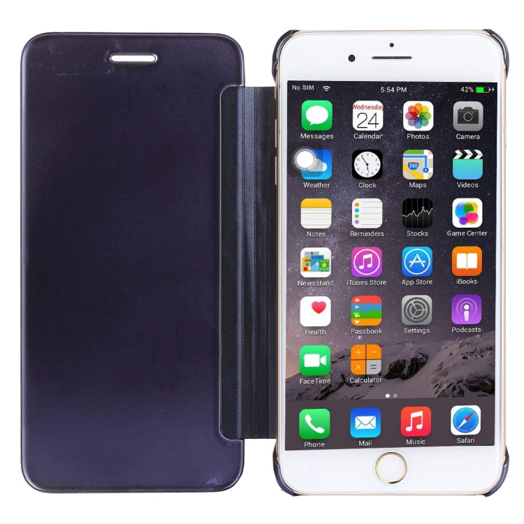 For iPhone 8 Plus & 7 Plus   Plating Mirror Horizontal Flip Leather Case