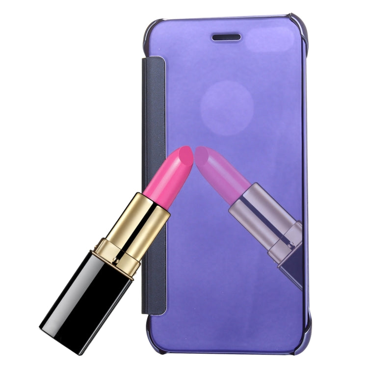 For iPhone 8 Plus & 7 Plus   Plating Mirror Horizontal Flip Leather Case