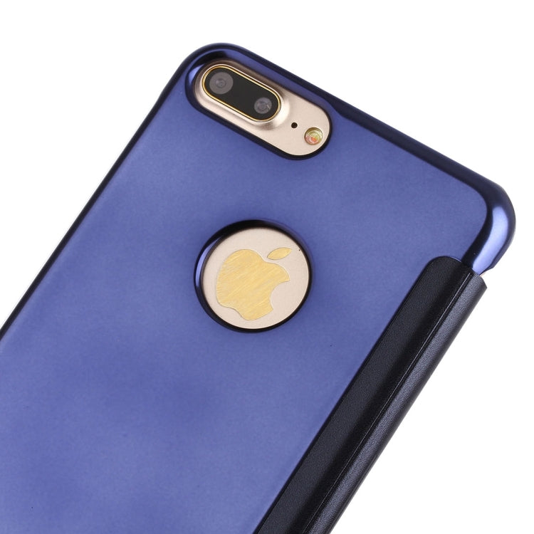 For iPhone 8 Plus & 7 Plus   Plating Mirror Horizontal Flip Leather Case