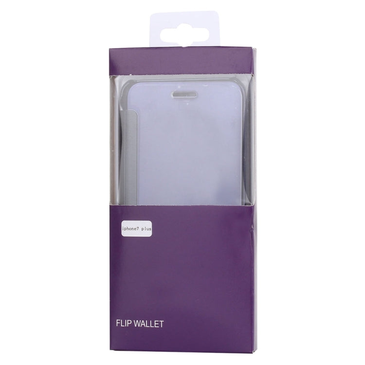 For iPhone 8 Plus & 7 Plus   Plating Mirror Horizontal Flip Leather Case