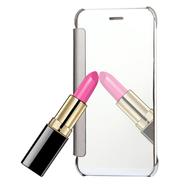 For iPhone 8 Plus & 7 Plus   Plating Mirror Horizontal Flip Leather Case
