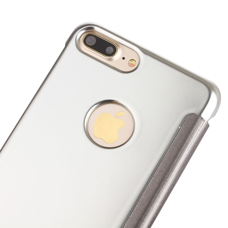 For iPhone 8 Plus & 7 Plus   Plating Mirror Horizontal Flip Leather Case