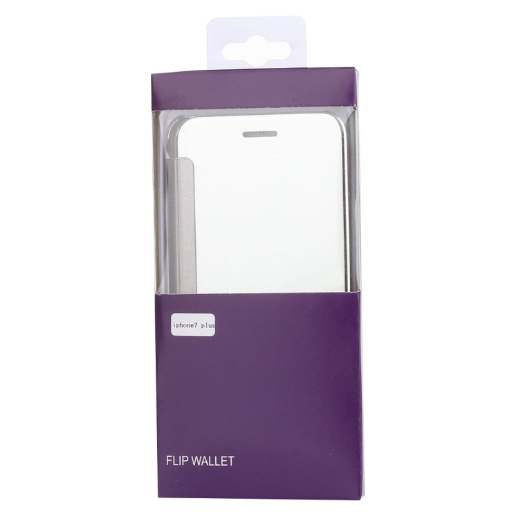 For iPhone 8 Plus & 7 Plus   Plating Mirror Horizontal Flip Leather Case