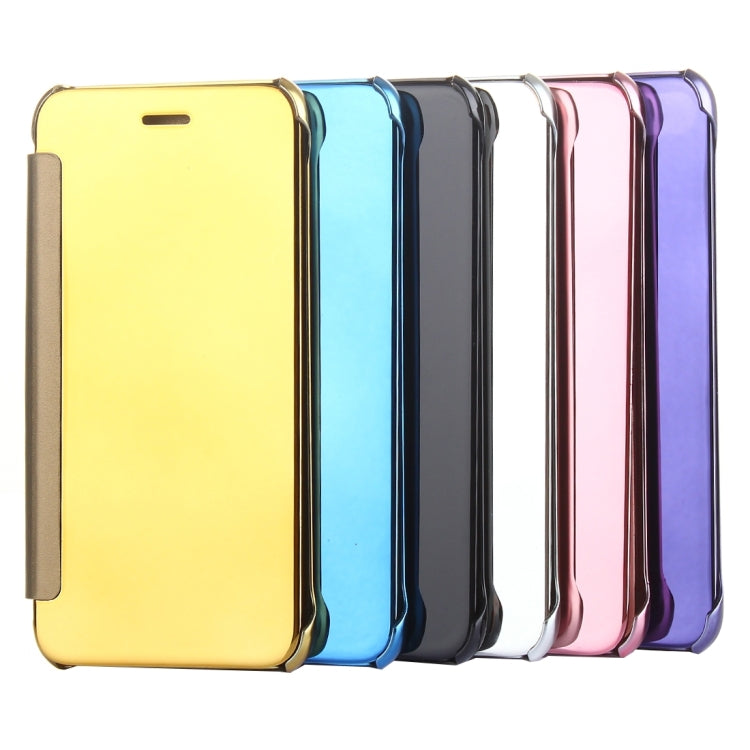 For iPhone 8 Plus & 7 Plus   Plating Mirror Horizontal Flip Leather Case