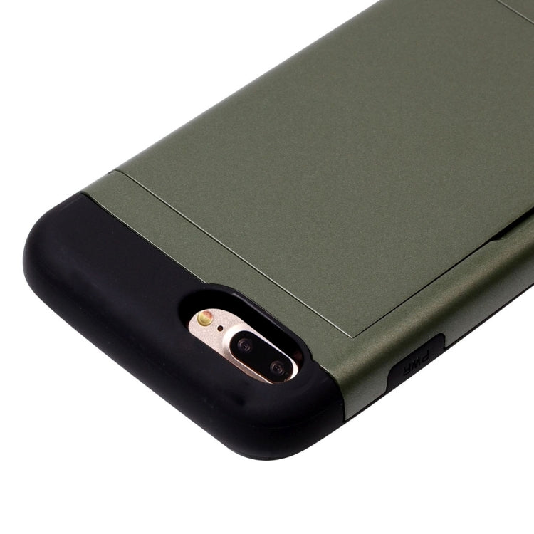 For iPhone 8 Plus & 7 Plus   Slide Style TPU + PC Combination Case with Card Slot