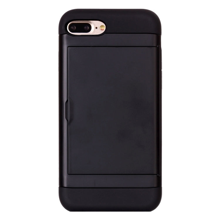 For iPhone 8 Plus & 7 Plus   Slide Style TPU + PC Combination Case with Card Slot